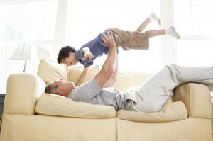 Tender moments between father and son